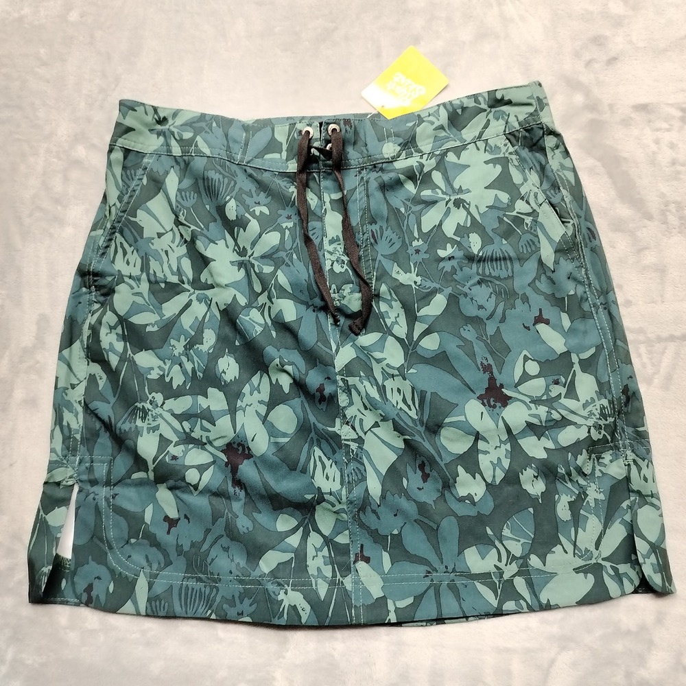 RipSkirt Skirt Womens Medium Green Floral Hawaii Wrap Athletic Travel Beach
